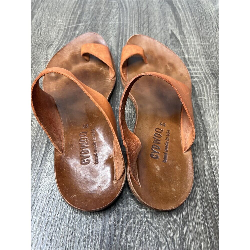 Cydwoq Hillary Toe-Ring Burnt Orange Leather Handmade USA Sandals EU 39 / US 8 - Picture 6 of 10